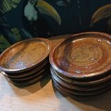 Assiettes à dessert vintage en grès