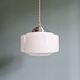Art Deco pendant light in white opaline, 1920s-30s