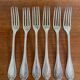 6 antique silver metal forks