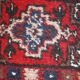 Vintage persian hamadan handmade carpet 1.3' x 1.9' (40cm x 59cm) 1970s, 1c762