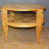Art Deco Period Pedestal Table in Birch From Norway to Two Trays Around 1930