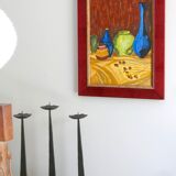 Painting, still life painting with vases, 70s