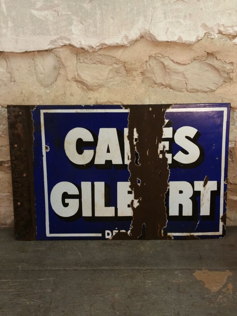 Plaque publicitaire Cafés Gilbert
