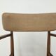 Fauteuil suédois en bois et tissu marron