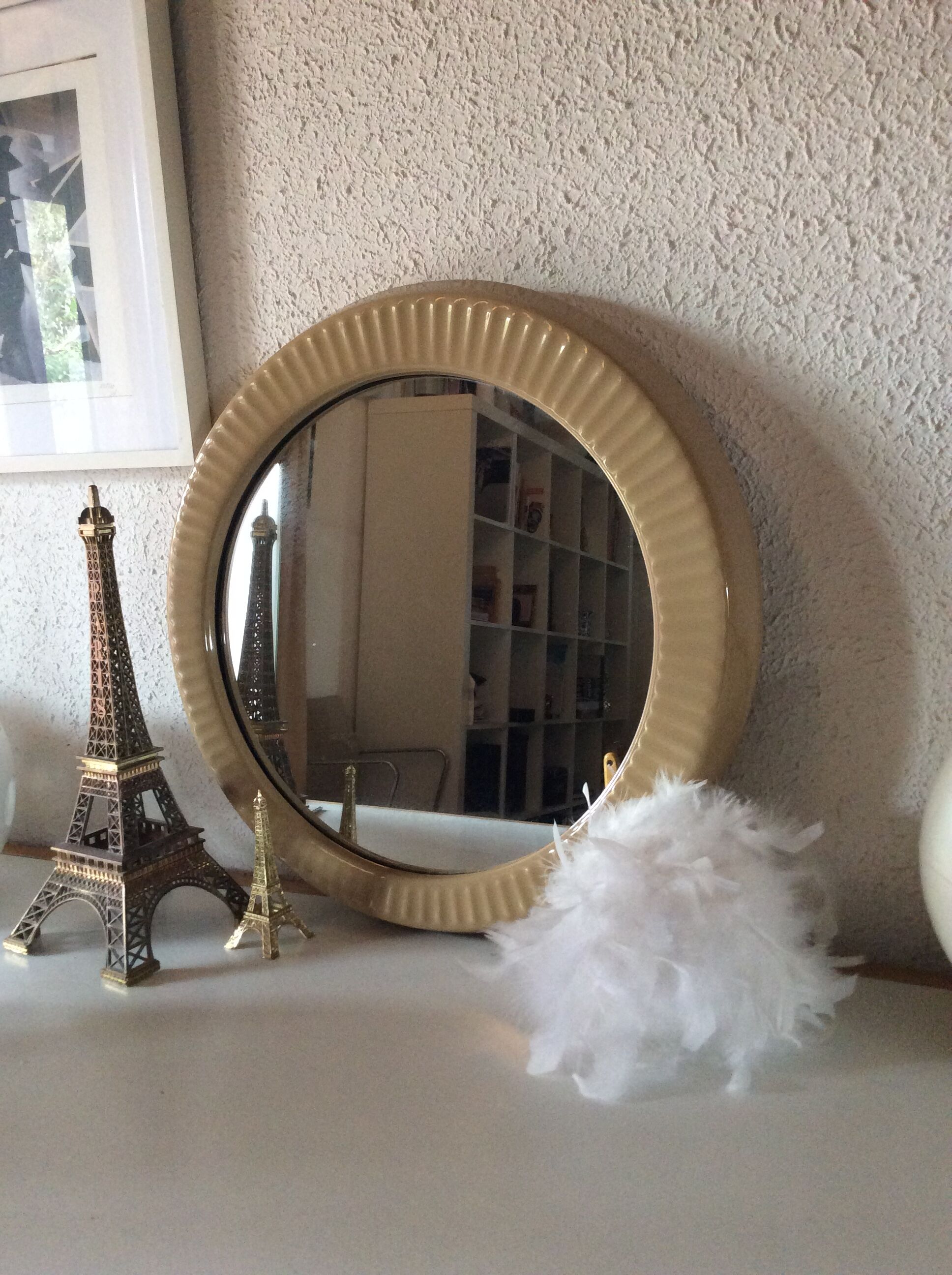 Vintage 1970 ceramic mirror