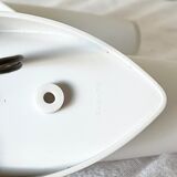 Set of two Small mid-century bakelite & glass wall lamps by Bo Niko Belgium, 1960s