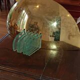 art deco brass and glass wall lamp attributed to Jean Perzel