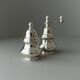Silver-plated vintage salt shaker and pepper mill set, 1970s Italy, elegant metal table décor