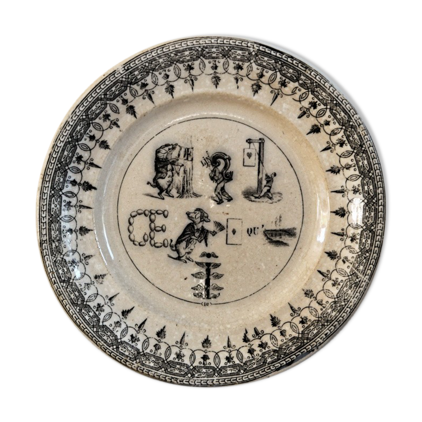 Plate talking rébus, 19th century