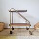 Vintage 1950s dessert bar - Gold metal and wood formica trays