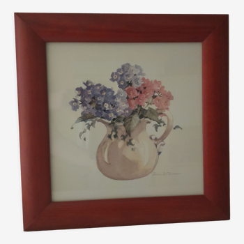 Lithograph flowers framed still life by rosalind oesterle