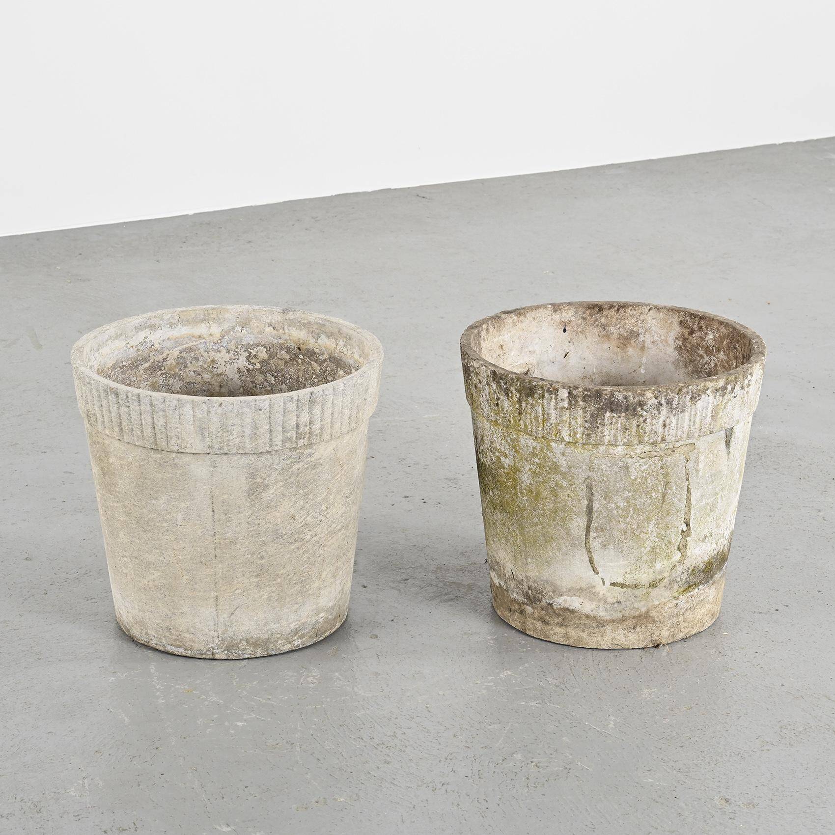 Pair of cement planters, circa 1960
