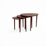 Set of Three Nesting Tables by Beder Trædrejeri, Denmark 1960s
