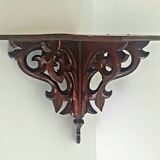 Carved wall corner shelf