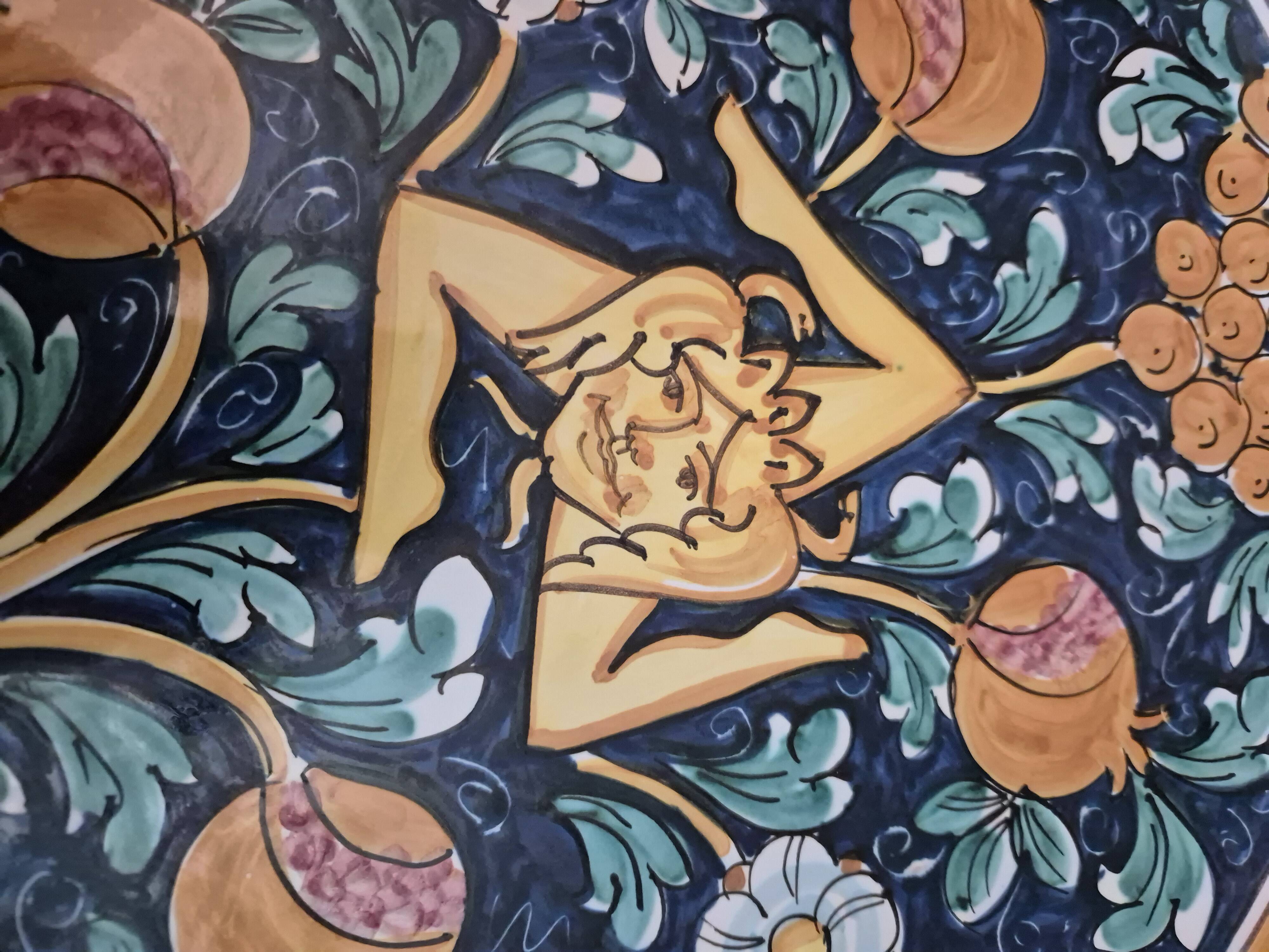 Decorative ceramic plate from Caltagirone.