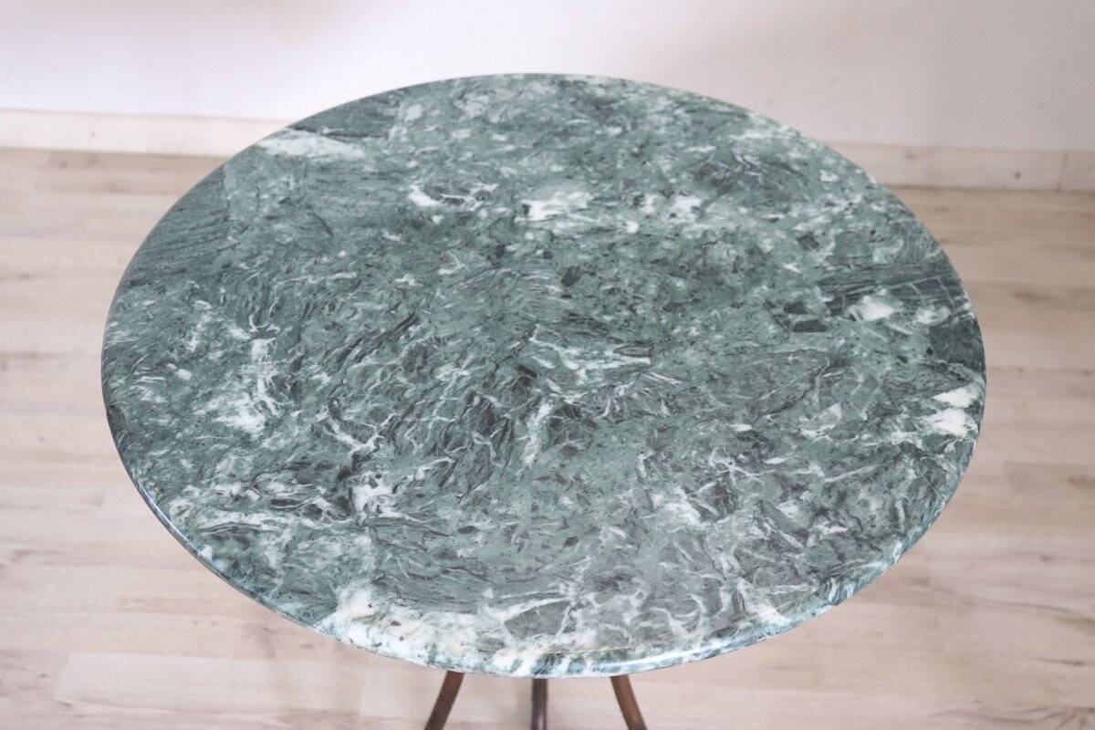 Iron and marble vintage side table, Italy 1980s