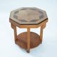 Dutch Art Deco octagonal sidetable in oak and ebony, 1920s