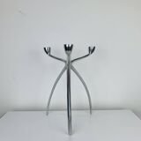 Space Age tripod candle holder by De Bijenkorf in aluminum, 1970s