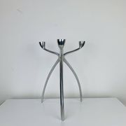 Space Age tripod candle holder by De Bijenkorf in aluminum, 1970s