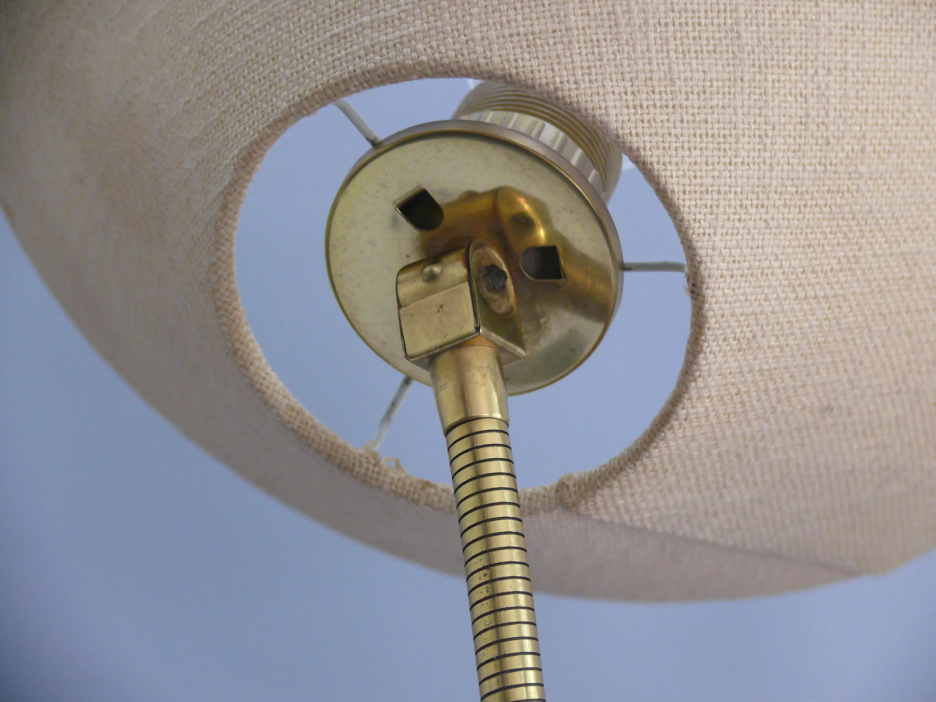 Mid Century Table Lamp by Temde, - Wood, Textile Shade