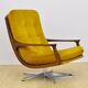 Fauteuil pivotant en velours, années 1970