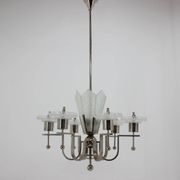 Large Bauhaus chrome pendant, 1930s / Functionalism