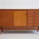 Teak and brass drawer buffet by La Permanente Mobili Cantù