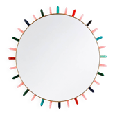 Contemporary Round Mirror with Multicolored Semiprecious Stones by L.A.stud