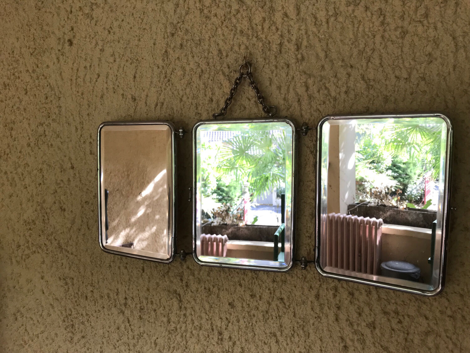 Miroir barbier tryptique