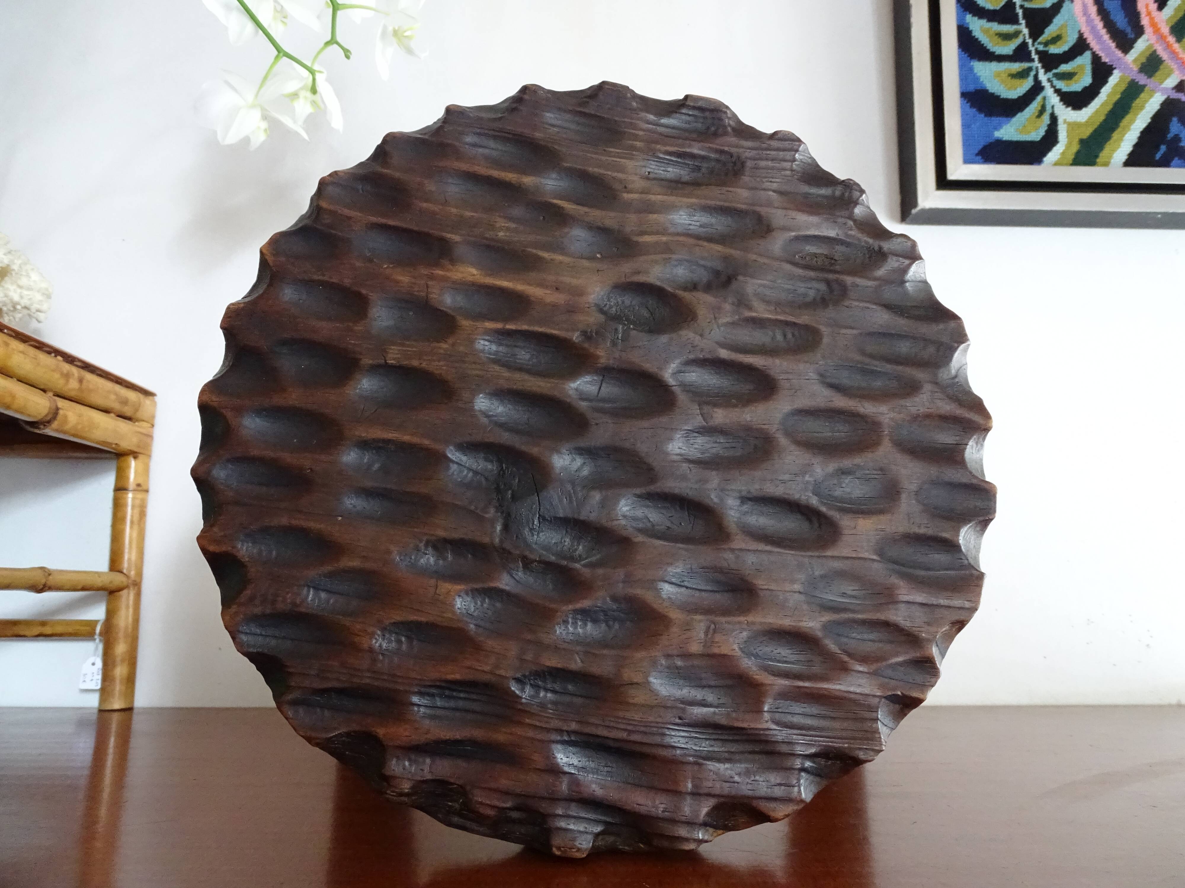 Vintage wooden tripod foot stool