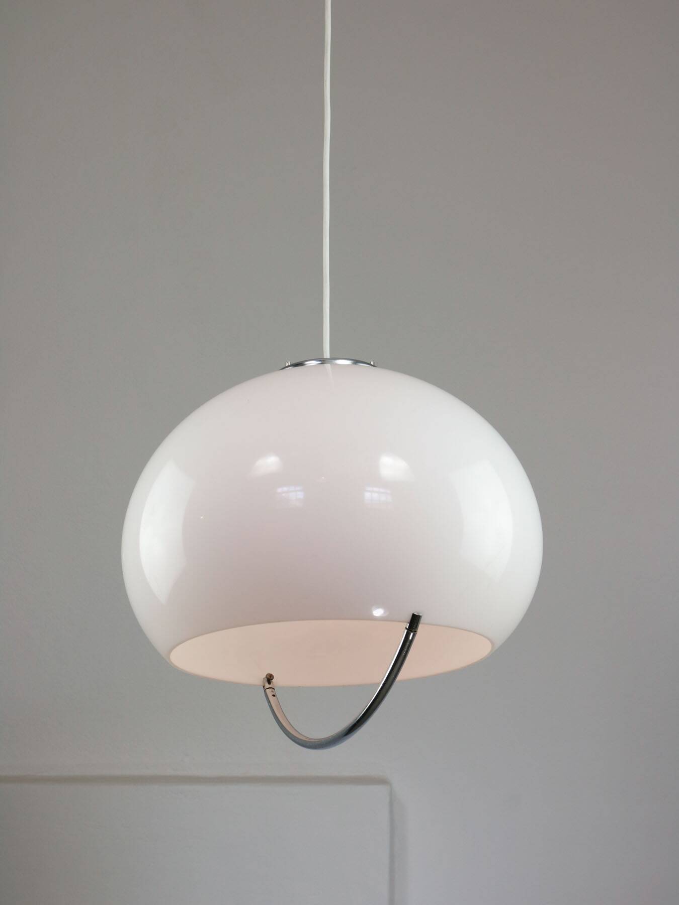 White Space Age Jolly Pendant Lamp from Guzzini, 60s