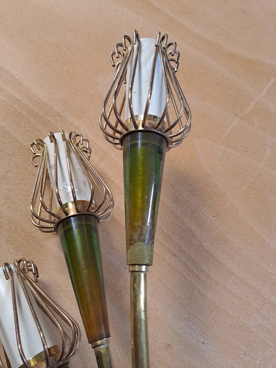 Art Deco wall light duo