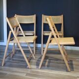 Chaises cannées vintages pliantes