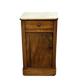 Nightstand in walnut with a white marble top, 19th century.