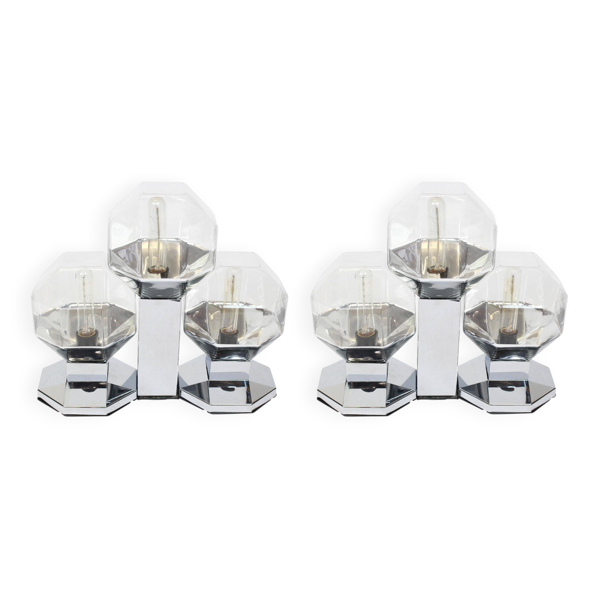 Pair of Two Wall Sconces by Motoko Ishii for Staff, Germany, 1970s