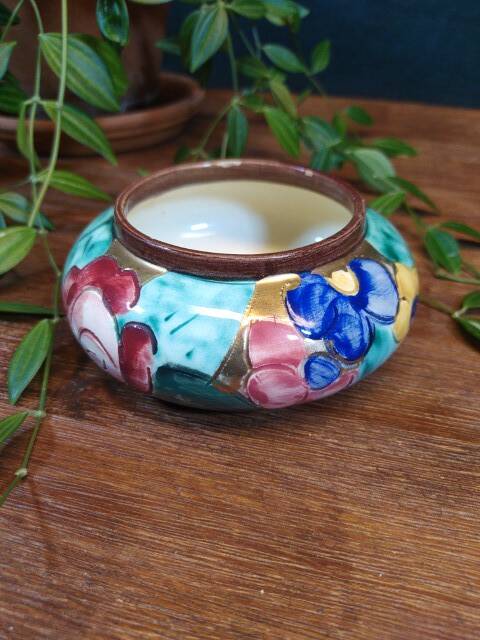 Coupelle en céramique vintage motifs fleuris