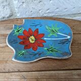 Hand painted ceramic empty pocket plate with flower pattern