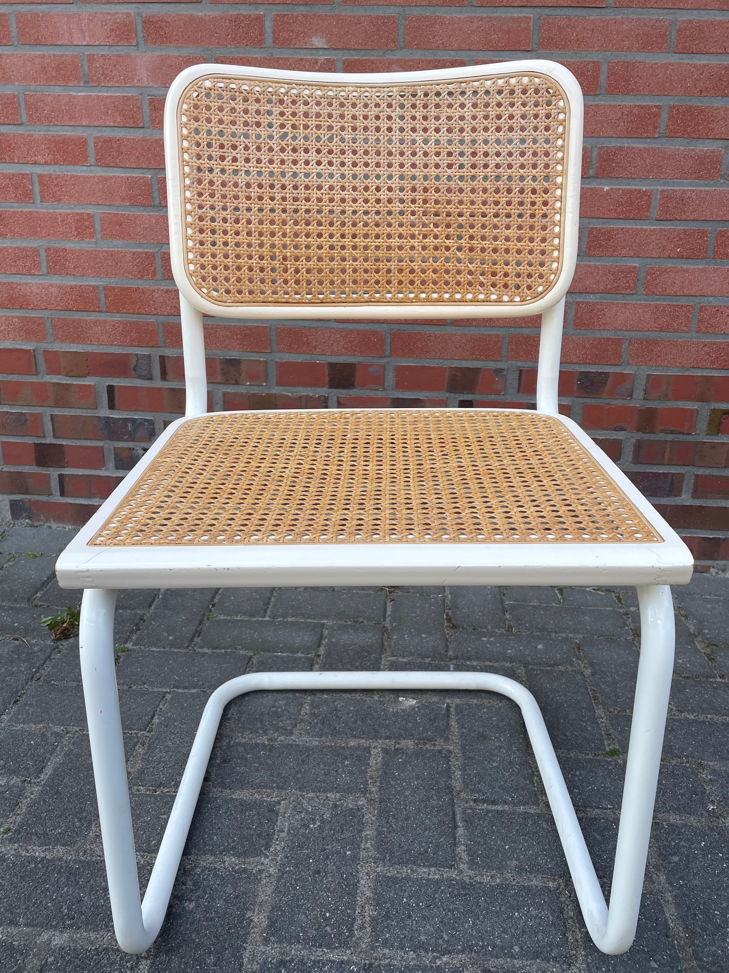 Cesca dining room chair designed by Marcel Breuer