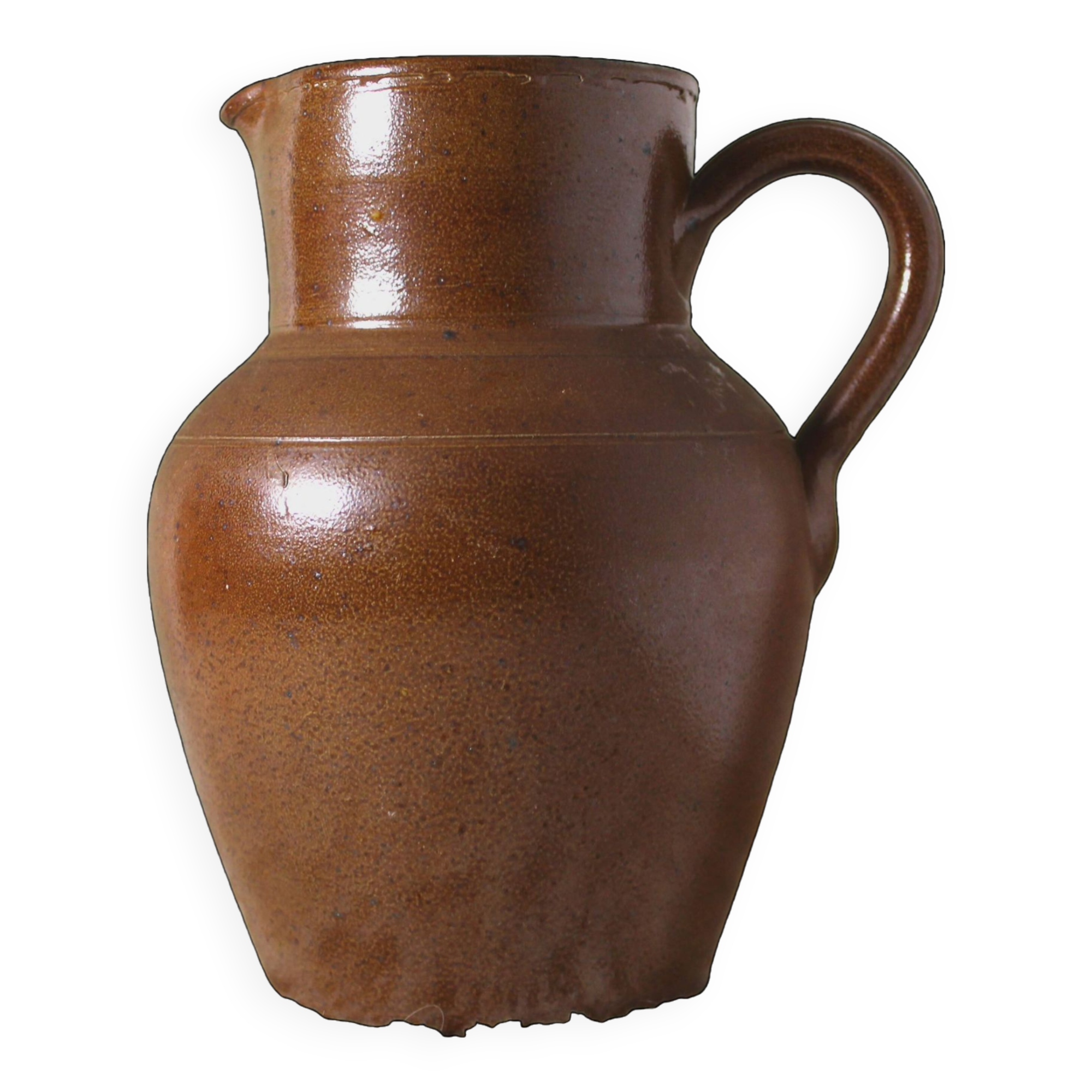 Berry Stoneware Pitcher - Handmade - French - Vintage