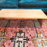 Black metal wood coffee table