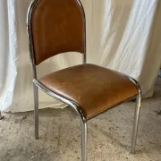 Set of 4 vintage tubular chrome chairs