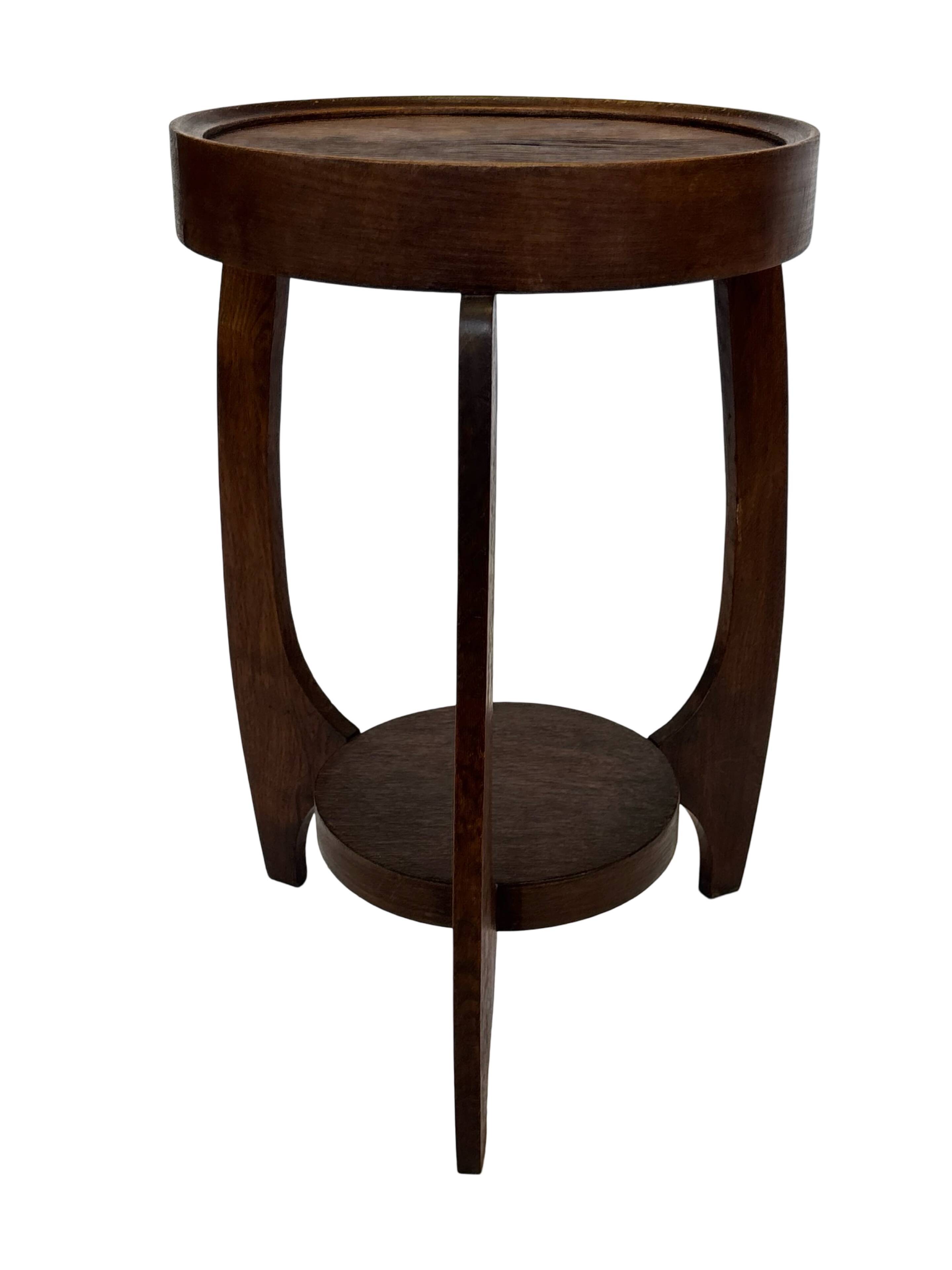 Table d'appoint Art Déco en chêne au design minimaliste