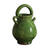 Old ceramic enamelled pitcher vase