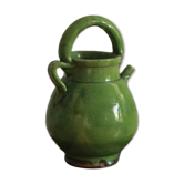 Pichet vase ancien en poterie émaillé