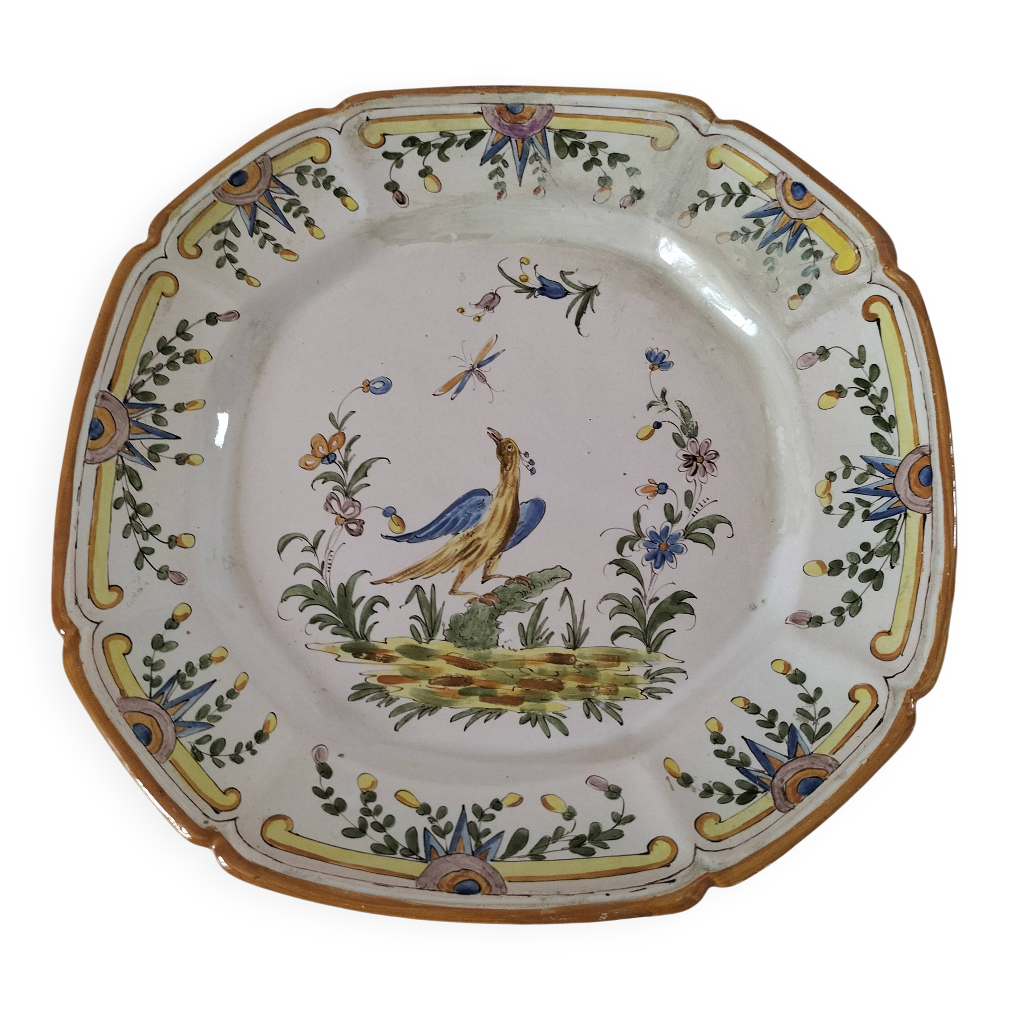 Antique Nevers earthenware plate, late 19th century