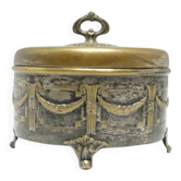 ABC Neoclassical Sugar Bowl, Silver-Plated Brass, Austria, 19th Century