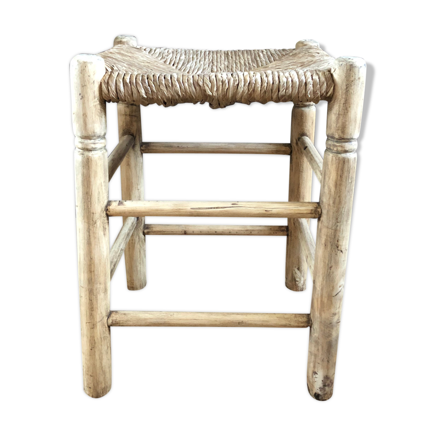 Tabouret bois et herbe de mer