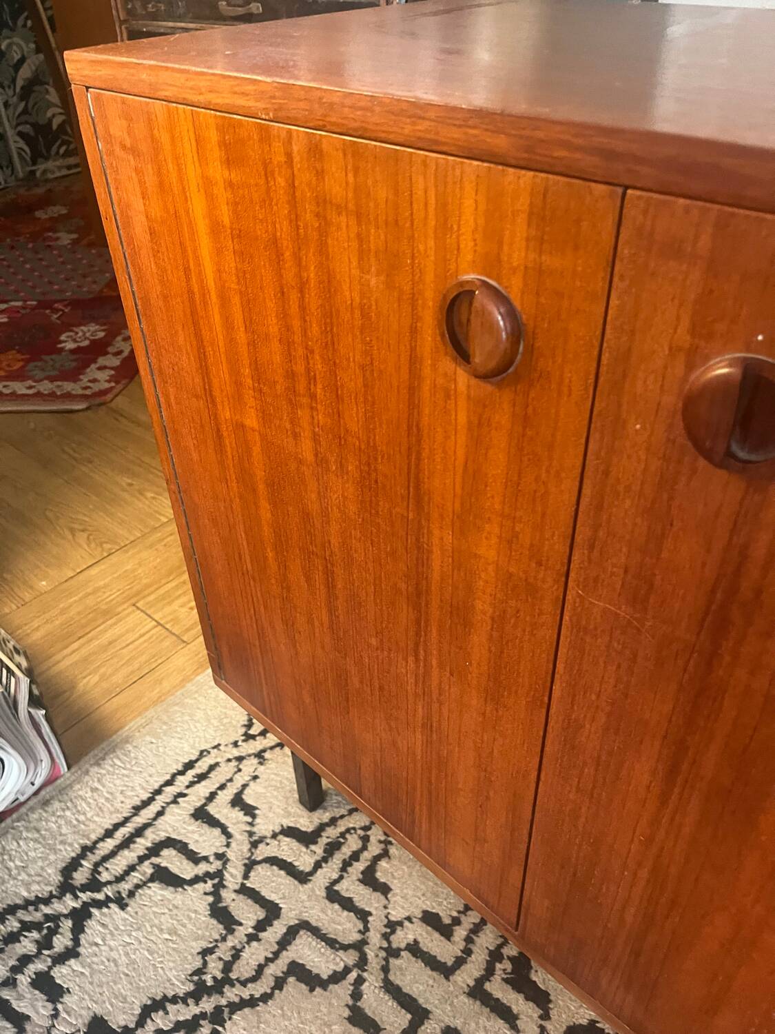 Scandinavian teak furniture with 2 doors