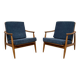 Set of two Scandinavian-style oak armchairs
