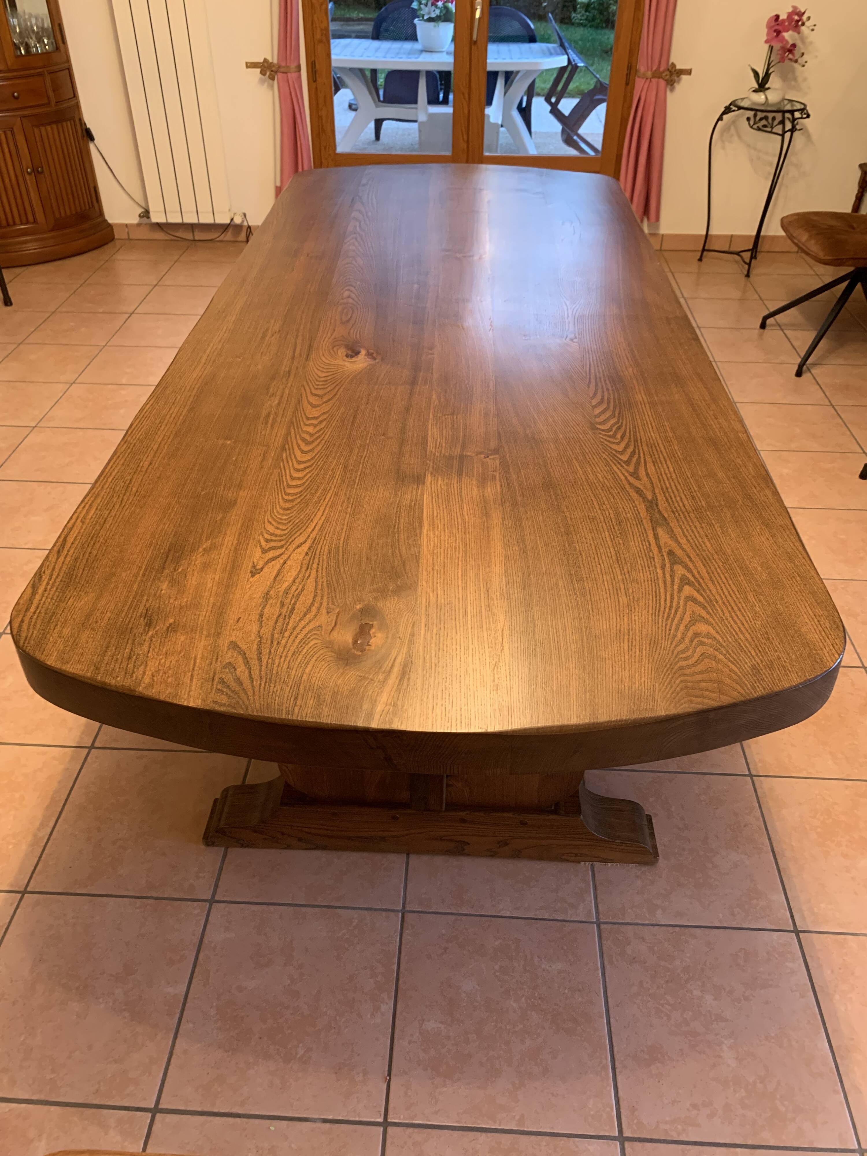 Solid elm table